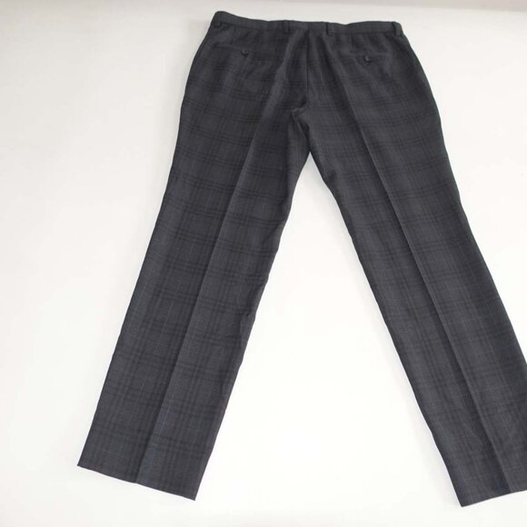 Hugo Boss Men's H-Huge Slim Fit Pants 36 x 31 Charcoal Gray Plaid Wool Slacks - Picture 5 of 7